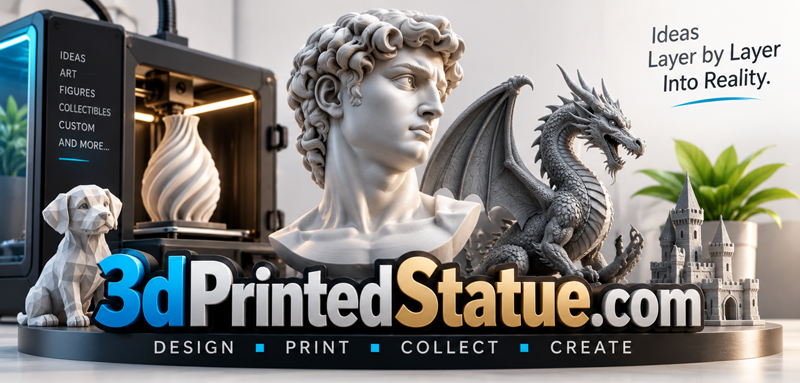 3dPrintedStatue.com 3D printing and sculpture logo